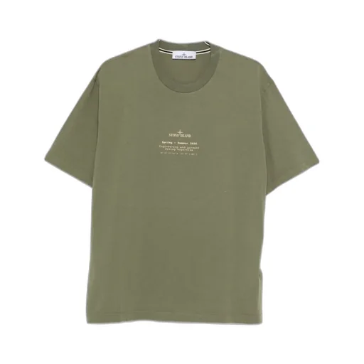 Stone Island Logo Printed Crewneck T-Shirt