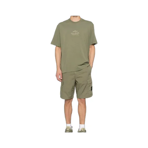 Stone Island Logo Printed Crewneck T-Shirt