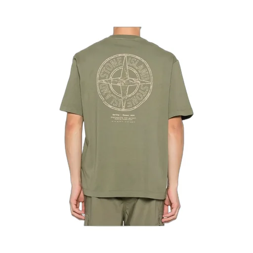 Stone Island Logo Printed Crewneck T-Shirt