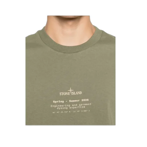 Stone Island Logo Printed Crewneck T-Shirt