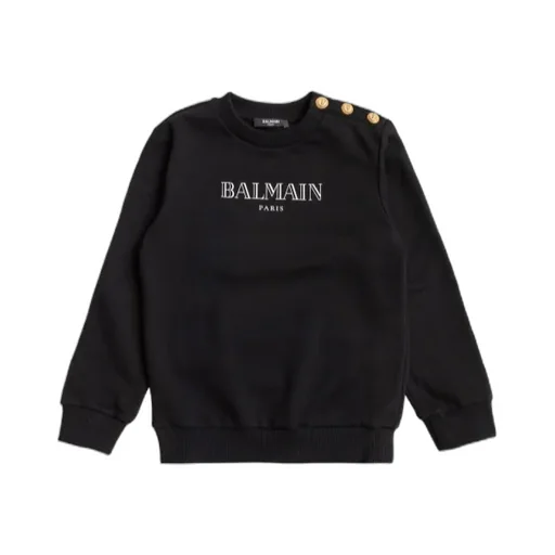 Balmain Kids Logo Printed Crewneck Sweatshirt