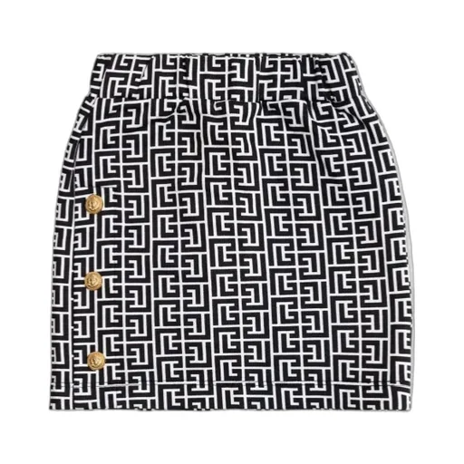 Balmain Kids Monogram Mini Skirt