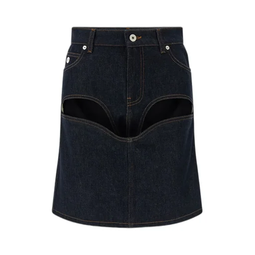 Cuts Denim Mini Skirt