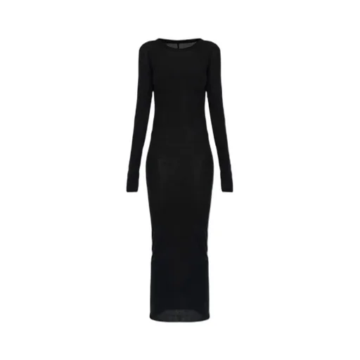 Rick Owens Long-Sleeved Crewneck Midi Dress