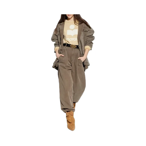 Double-Breasted Long-Sleeved Denim Jacket