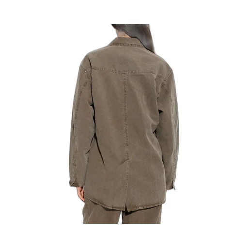 Double-Breasted Long-Sleeved Denim Jacket
