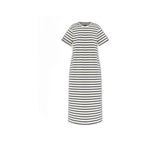 Jil Sander+ Short Sleeve Stripe Pattern Dress