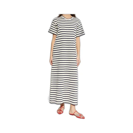 Jil Sander+ Short Sleeve Stripe Pattern Dress