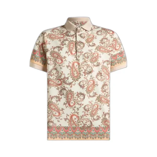 Etro Placed Printed Short-Sleeved Polo Shirt