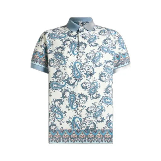 Etro Placed Printed Short-Sleeved Polo Shirt