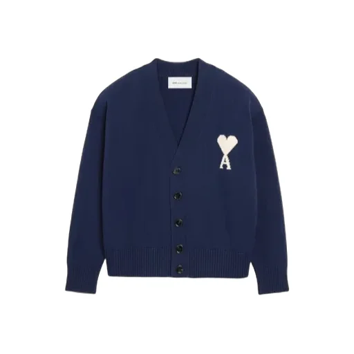 Ami Paris Ami De Coeur V-Neck Cardigan