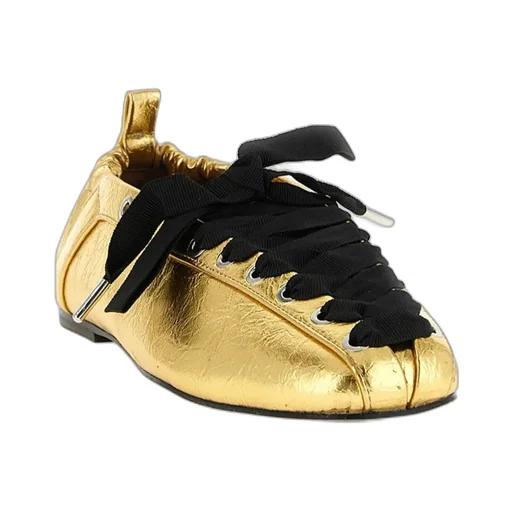 Ganni Logo Plaque Ballet Flats