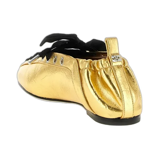 Ganni Logo Plaque Ballet Flats