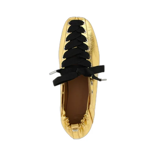 Ganni Logo Plaque Ballet Flats