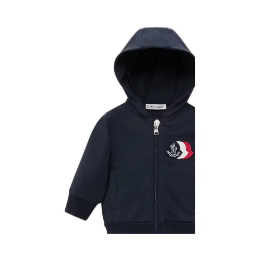Moncler Enfant Tricolor Logo Zip-Up Hoodie