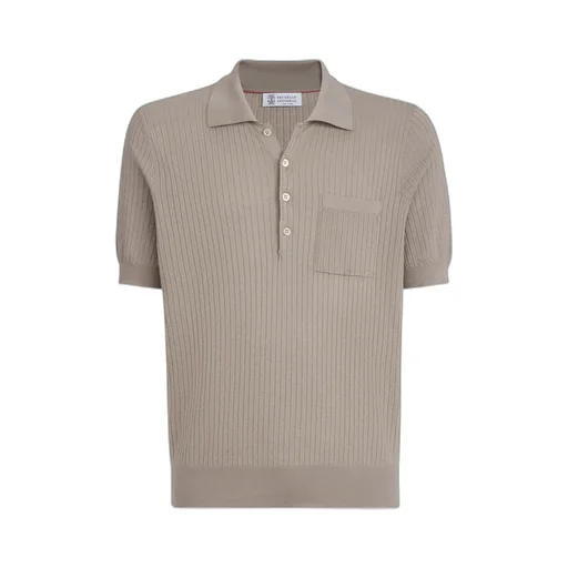 Brunello Cucinelli Ribbed Lightweight Knitted Polo Shirt