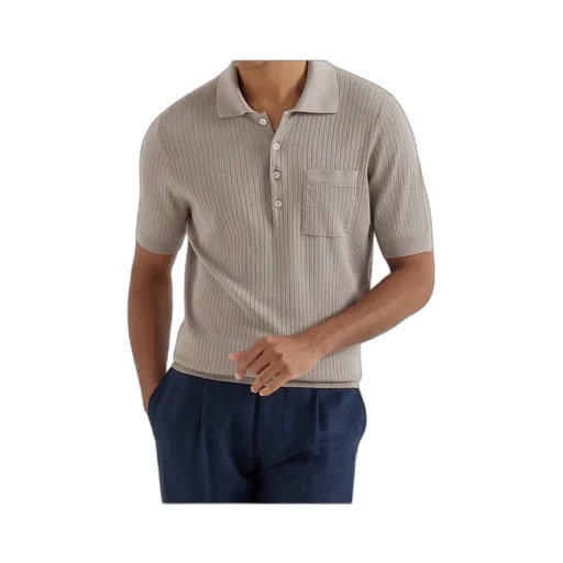 Brunello Cucinelli Ribbed Lightweight Knitted Polo Shirt