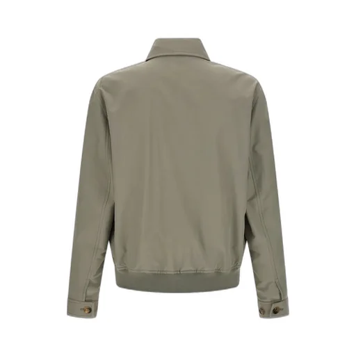 Brunello Cucinelli Buttoned Ribbed Hem Bomber Jacket