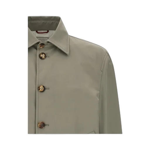 Brunello Cucinelli Buttoned Ribbed Hem Bomber Jacket
