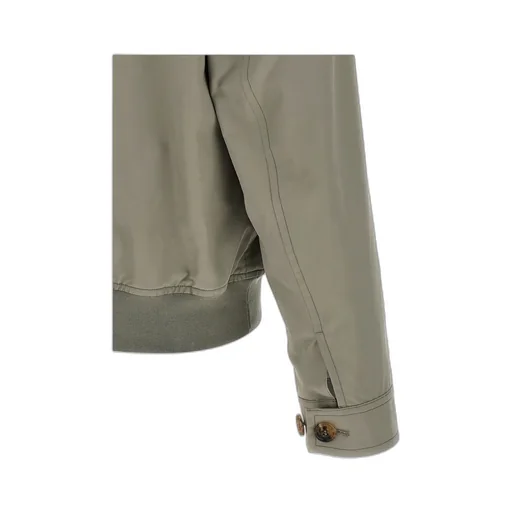 Brunello Cucinelli Buttoned Ribbed Hem Bomber Jacket