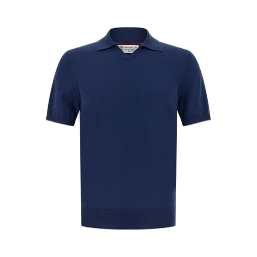 Brunello Cucinelli Short Sleeved Ribbed Polo Shirt