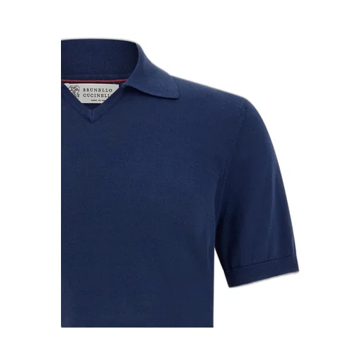 Brunello Cucinelli Short Sleeved Ribbed Polo Shirt
