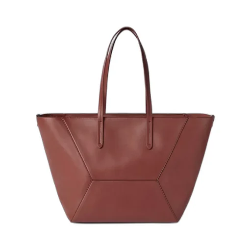 Monili-Detail Leather Tote Bag