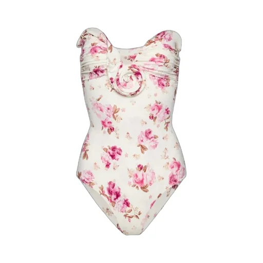 Magda Butrym Sculptural Rose Bustier Swimsuit