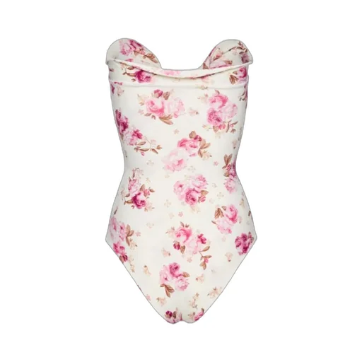 Magda Butrym Sculptural Rose Bustier Swimsuit