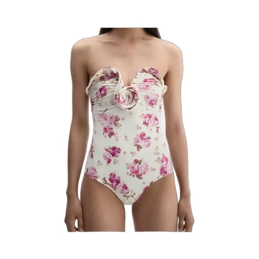 Magda Butrym Sculptural Rose Bustier Swimsuit