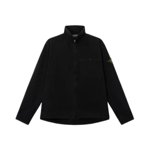 Stone Island Logo Patch Zipped Overshirt