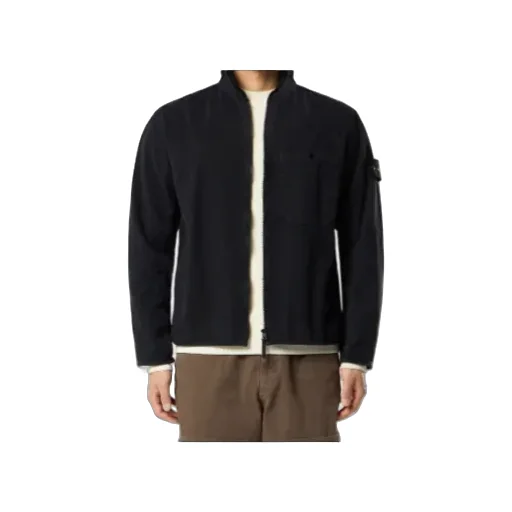 Stone Island Logo Patch Zipped Overshirt