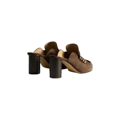 Loafer Mule Sandal In Chocolate Brown