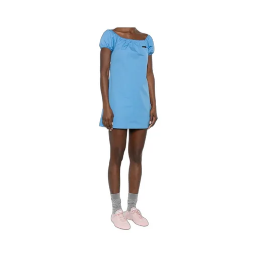 Miu Miu Logo Detailed Mini Dress