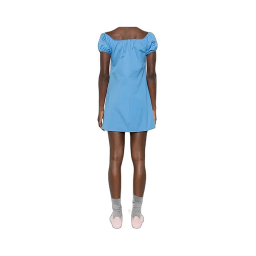 Miu Miu Logo Detailed Mini Dress