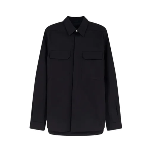 Rick Owens Long Sleeved Luxor Twill Shirt Jacket