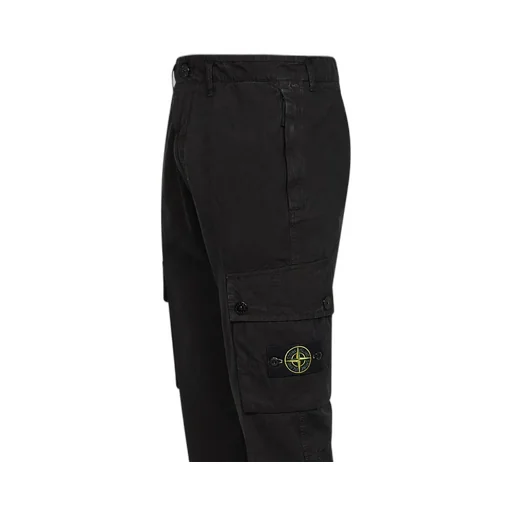 Stone Island Logo Patch Tapered Leg Trousers
