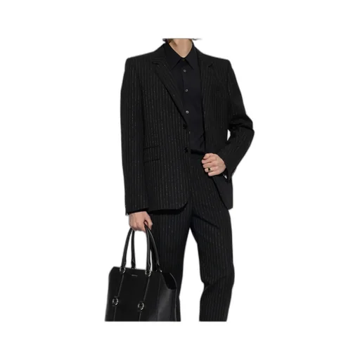 Alexander Mcqueen Single Breasted Lurex Thread Blazer
