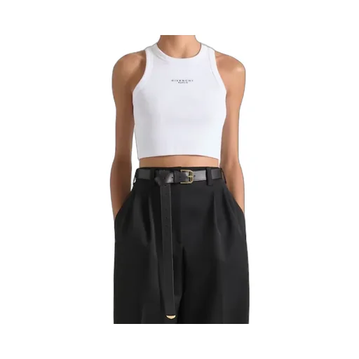 Givenchy Paris Logo Printed Cropped Tank Top