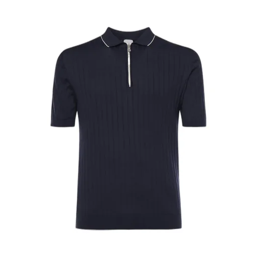 Eleventy Zip Polo Knitted Sweater