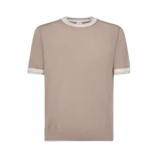 Eleventy Contrast Trim Crew Neck T-Shirt