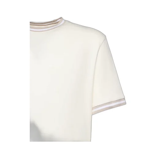 Eleventy Stripe Trim Crew Neck T-Shirt