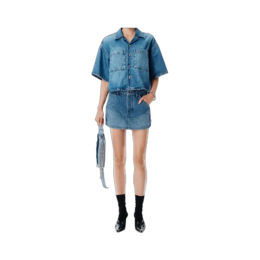 Alexander Wang Denim Carpenter Mini Skort