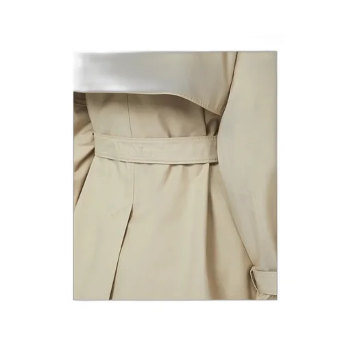 Cropped Water-Repellent Twill Trench Coat - Sand