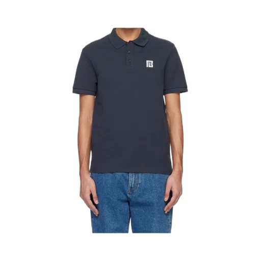 Balmain Logo Embroidered Short-Sleeve Polo Shirt
