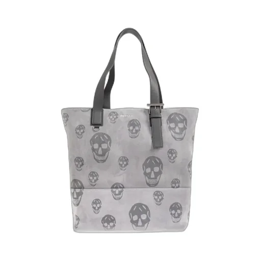 Alexander Mcqueen T-Bar Skull Printed Tote Bag