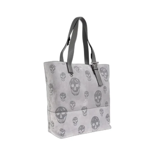 Alexander Mcqueen T-Bar Skull Printed Tote Bag