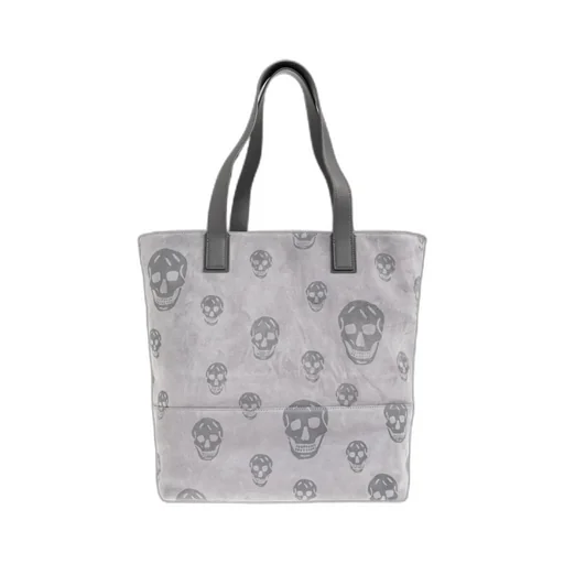 Alexander Mcqueen T-Bar Skull Printed Tote Bag