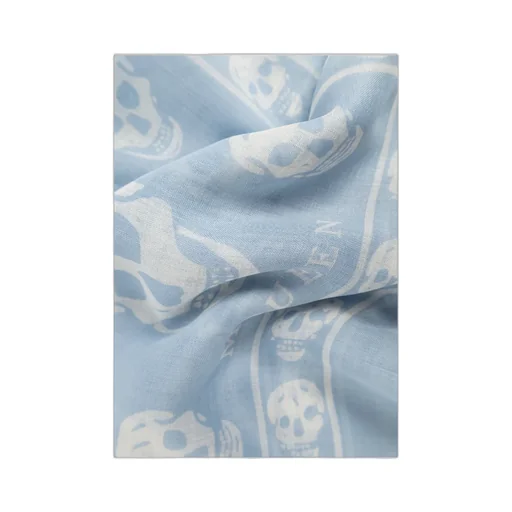 Alexander Mcqueen Classic Skull Printed Frayed-Edeg Scarf