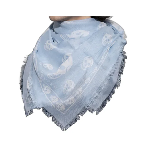 Alexander Mcqueen Classic Skull Printed Frayed-Edeg Scarf
